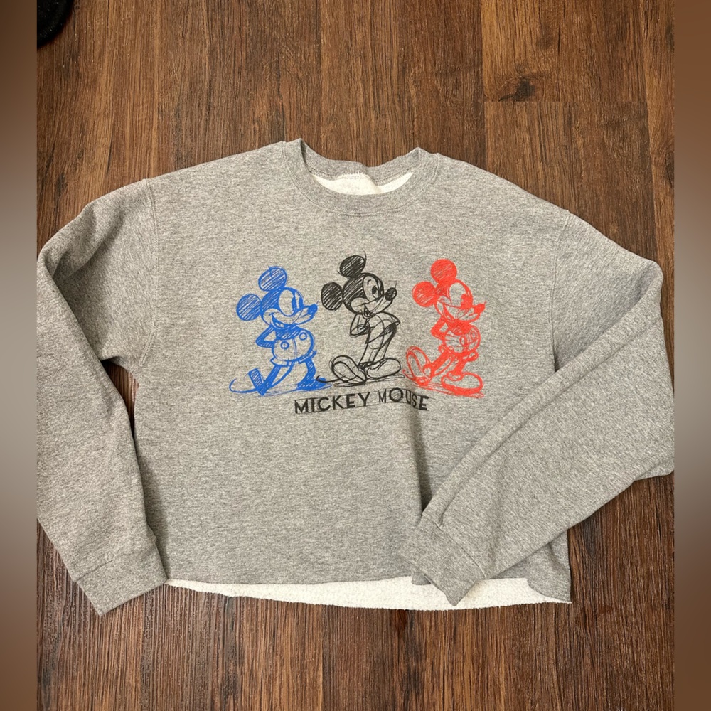DISNEY Mickey Mouse Cropped Crewneck Sweater
